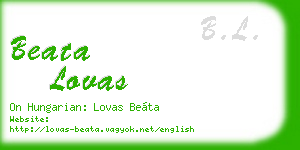 beata lovas business card